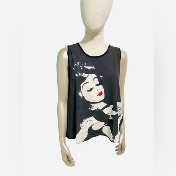 Disney Tops - Disney Couture Goth Sleeping Beauty Sleeveless Tank Lace Back Sleeveless Tank L
